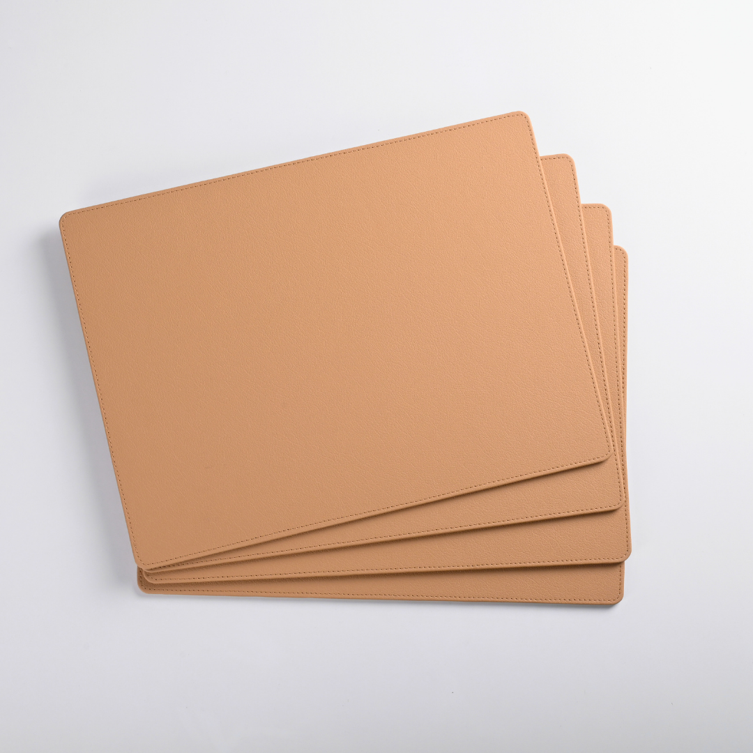 Beige Faux Leather Placemats