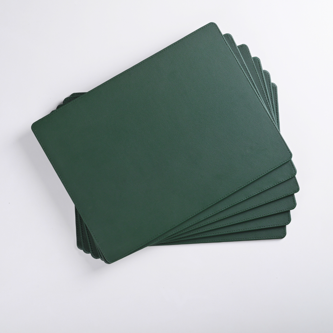 Green Faux Leather Table Placemat