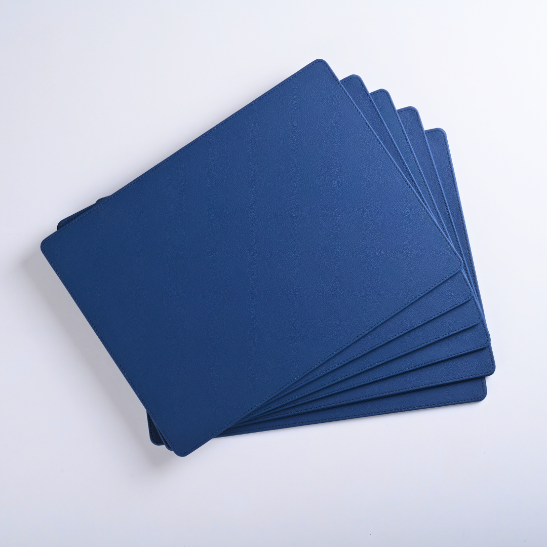 Blue Faux Leather Table Placemat