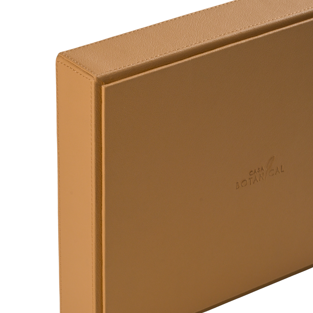 Beige Faux Leather Slot of 3 Stack Tray