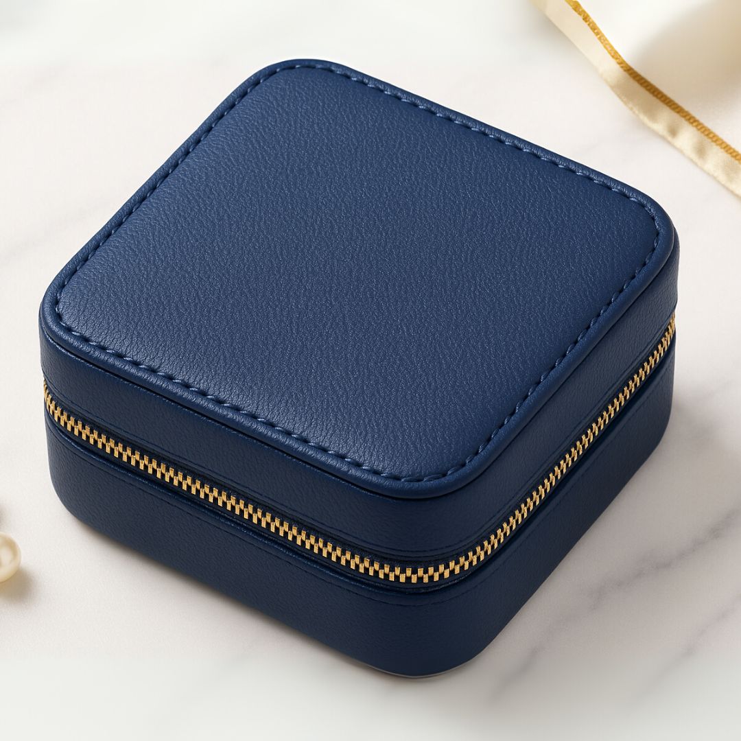 Blue Faux Leather Watch / Jewellery Box