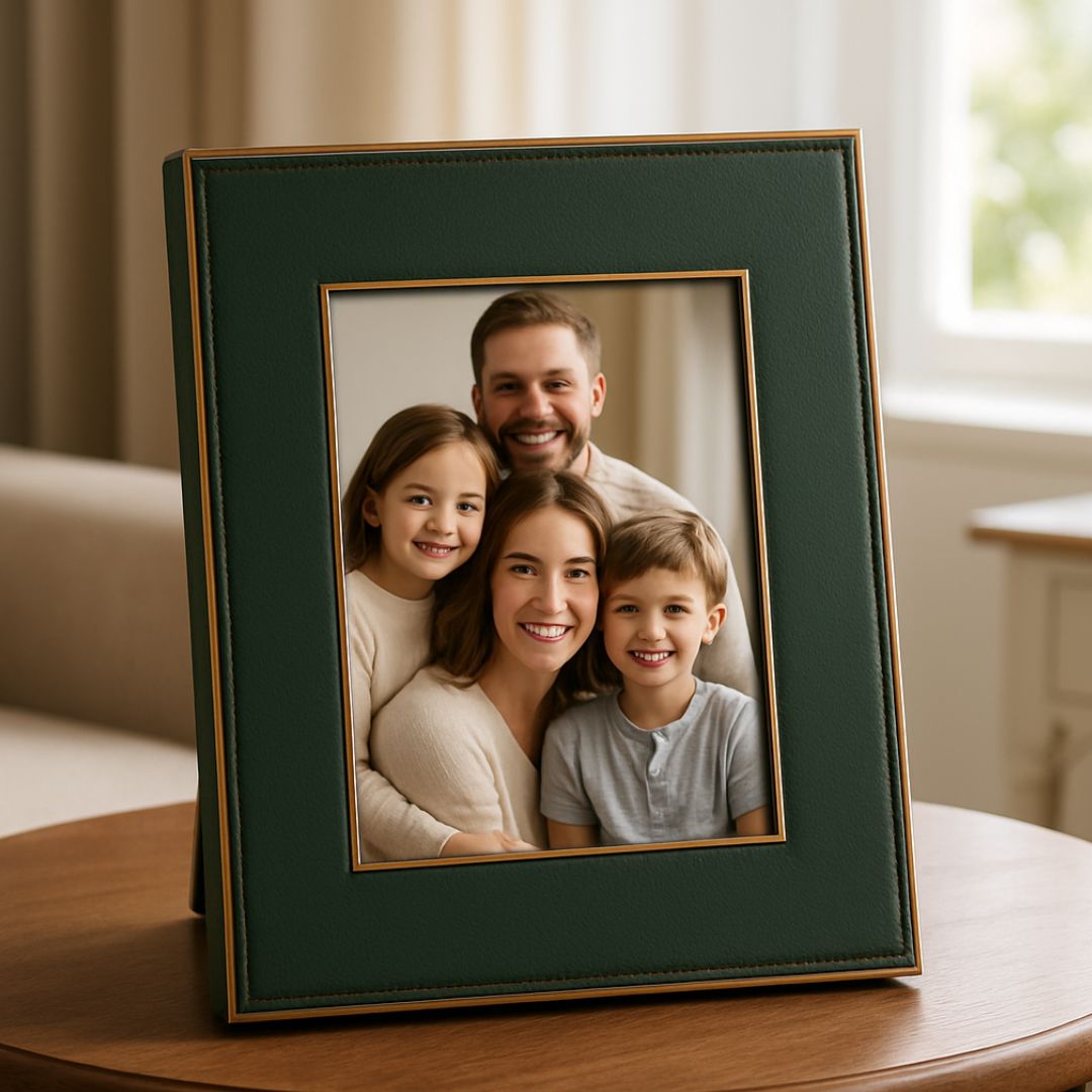 Green Faux Leather Photo Frame