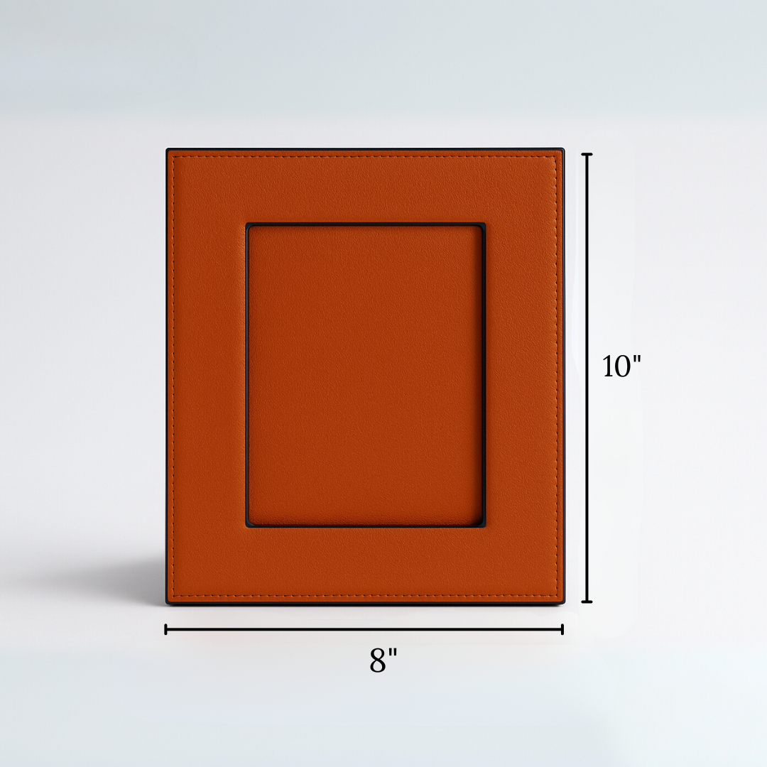 Orange Faux Leather Photo Frame