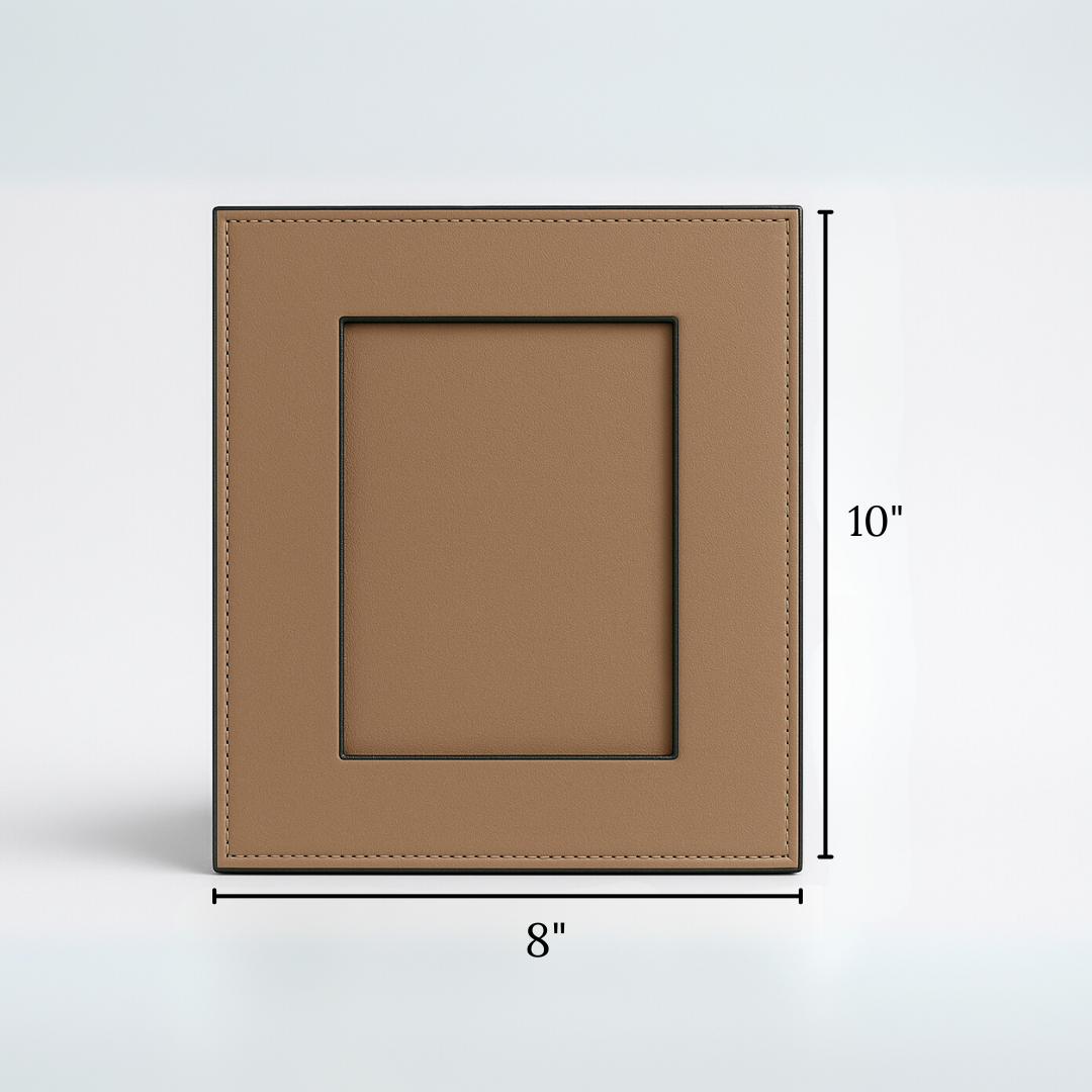 Beige Faux Leather Photo Frame