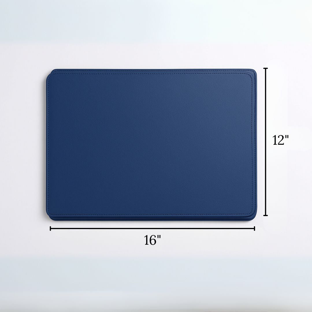 Blue Faux Leather Table Placemat