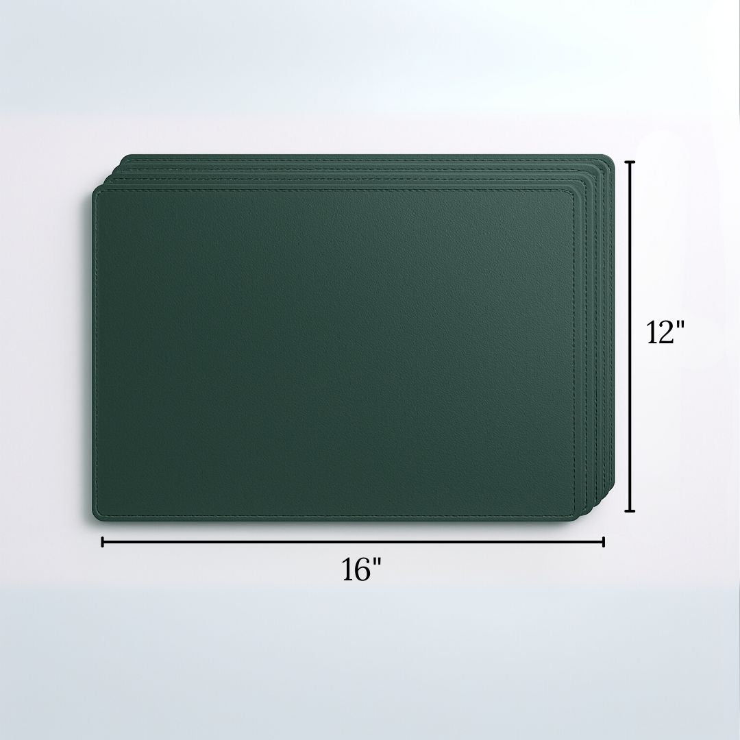 Green Faux Leather Table Placemat
