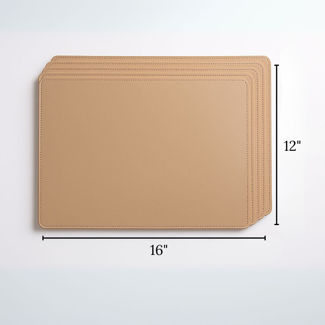 Beige Faux Leather Placemats