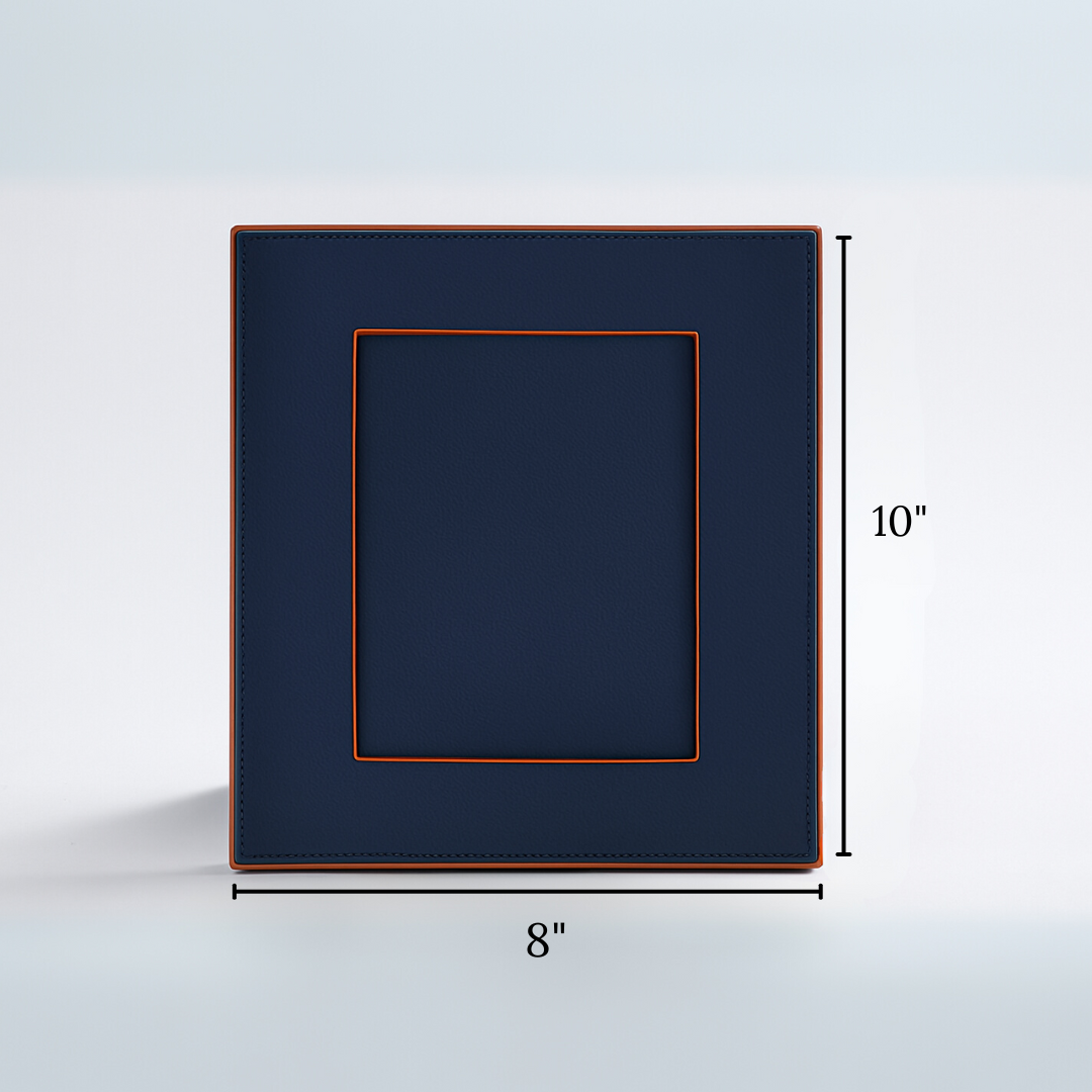 Blue Faux Leather Photo Frame