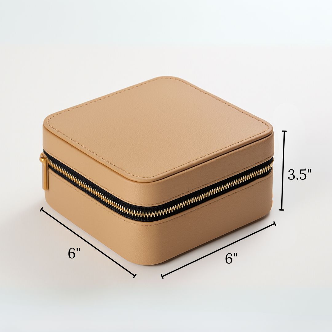 Beige Faux Leather Watch / Jewellery Box