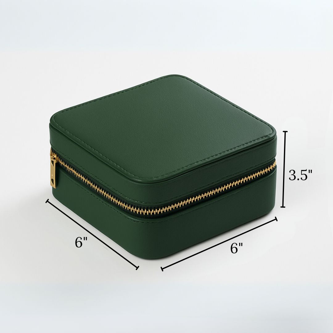 Green Faux Leather Watch / Jewellery Box