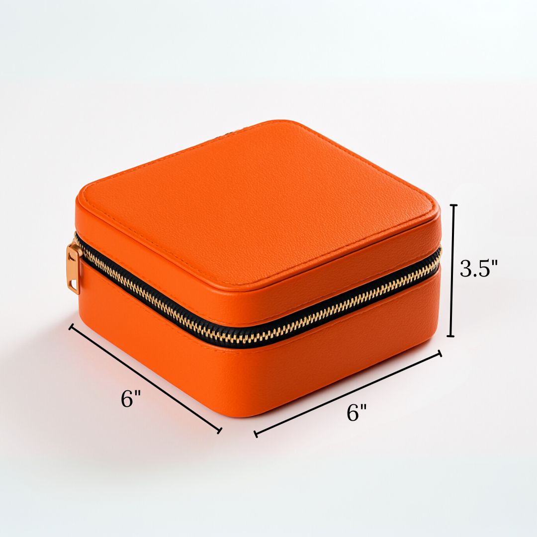 Orange Faux Leather Watch / Jewellery Box