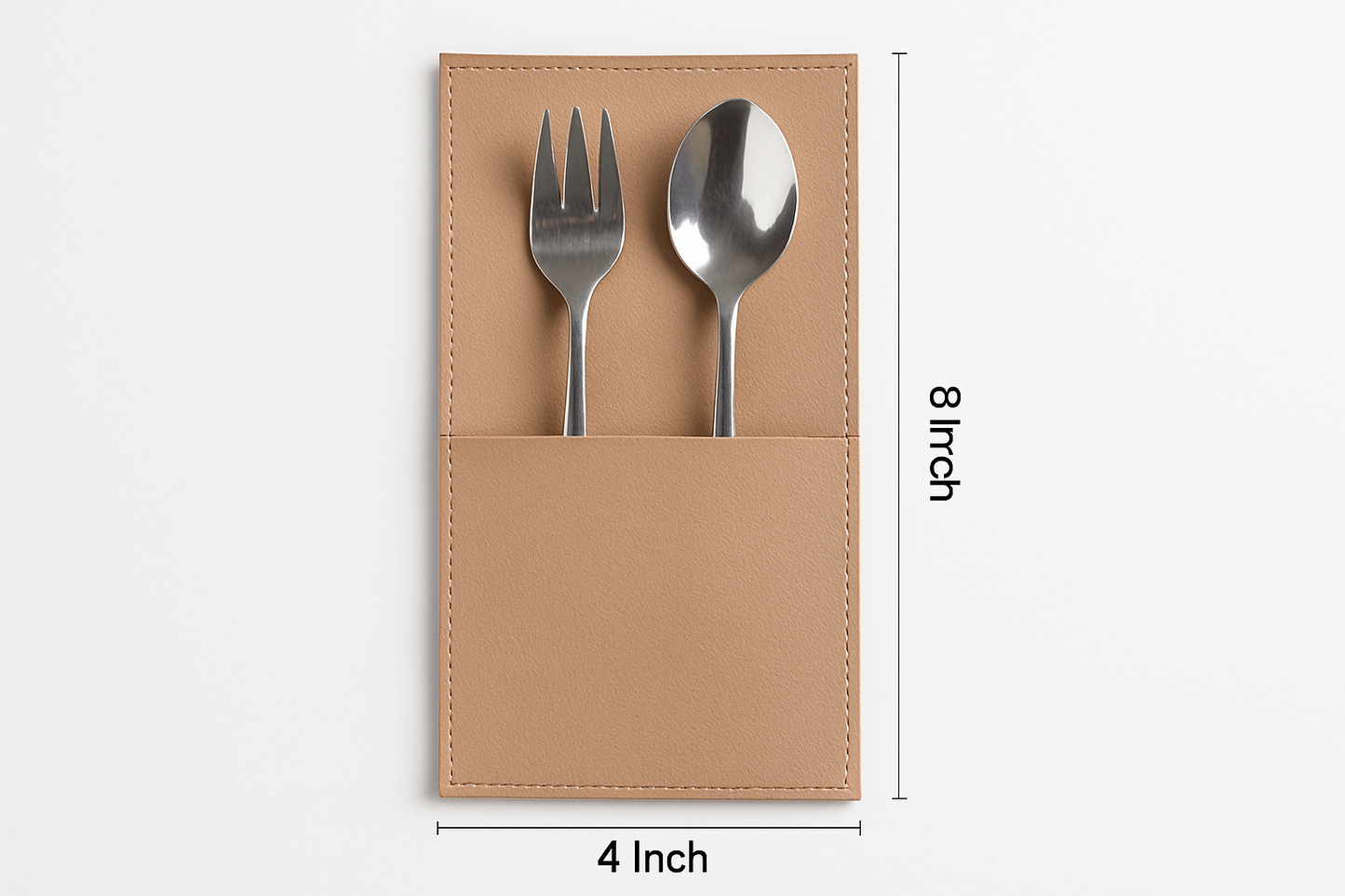Beige Faux Leather Cutlery Holders
