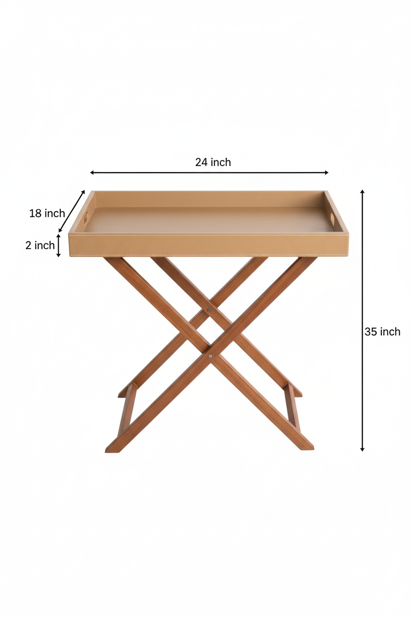 Beige Butler Tray Table Small