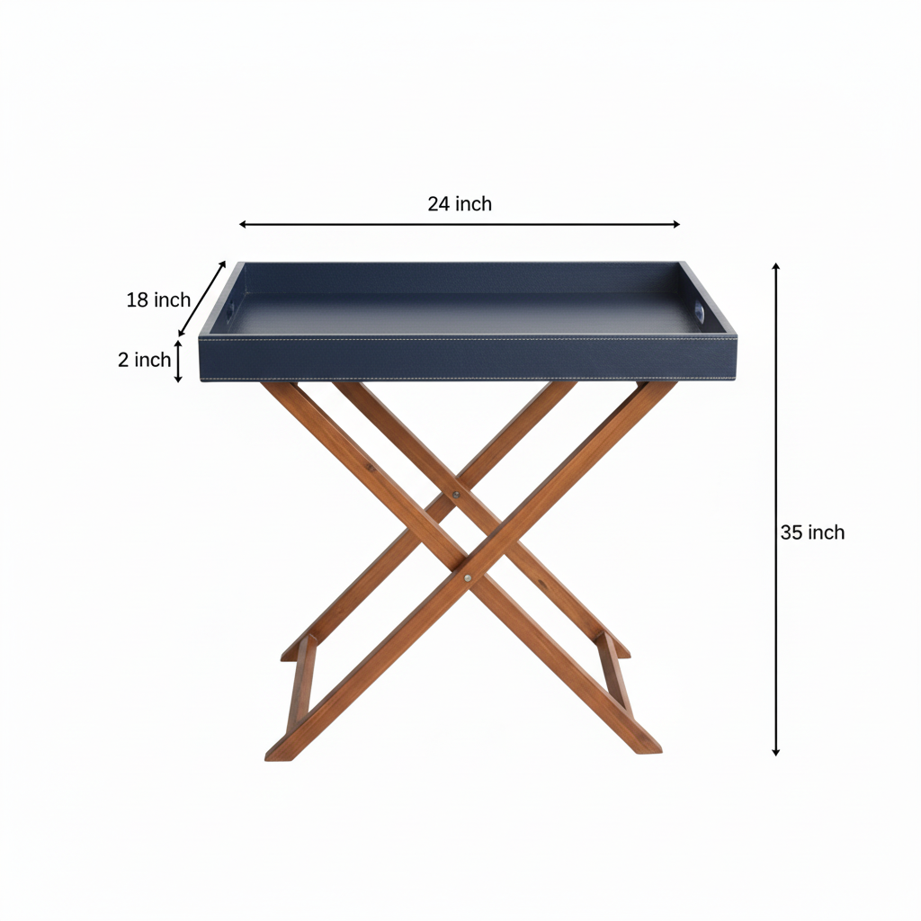 Blue Butler Tray Table Small