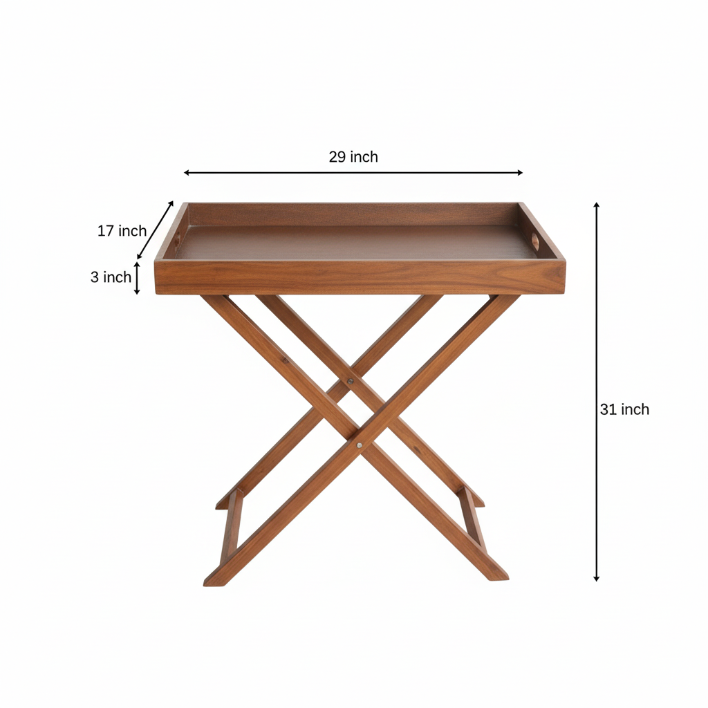 Wooden Butler Tray Table Large