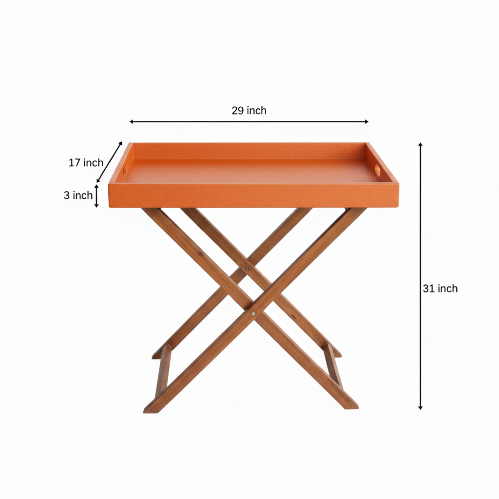 Orange Butler Tray Table Large