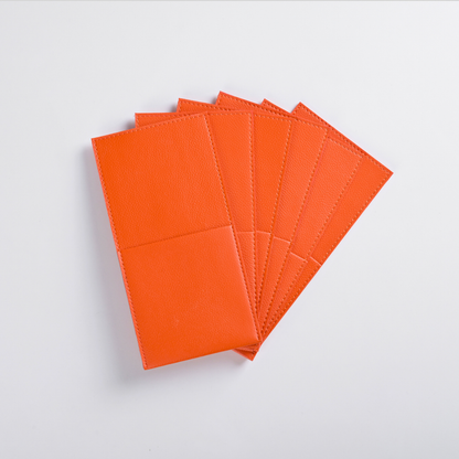Orange Faux Leather Cutlery Holders