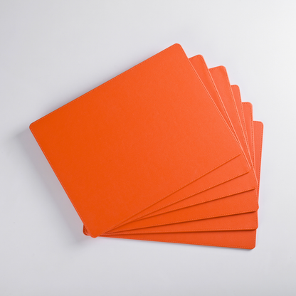 Orange Faux Leather Table Placemat