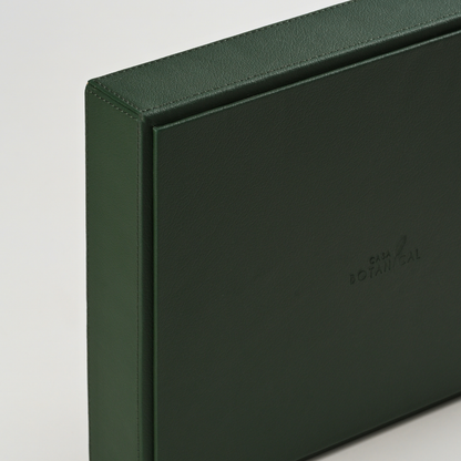 Green Faux Leather Set of 3 Stack Tray With Lid