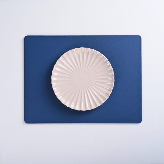 Blue Faux Leather Table Placemat