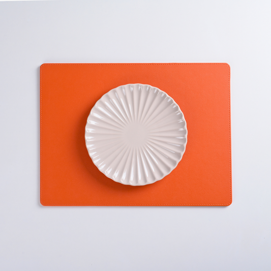 Orange Faux Leather Table Placemat