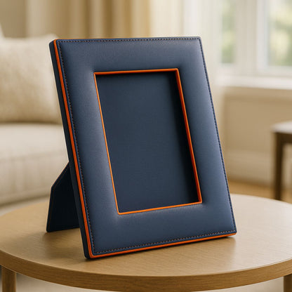 Blue Faux Leather Photo Frame