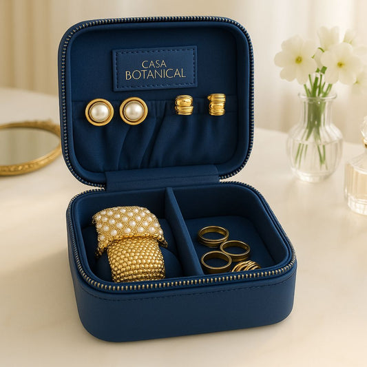 Blue Faux Leather Watch / Jewellery Box