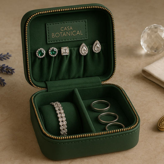 Green Faux Leather Watch / Jewellery Box