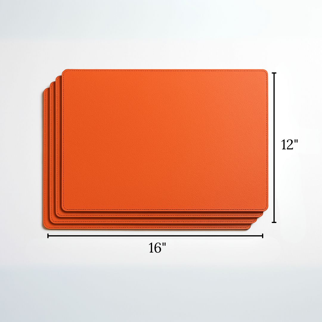 Orange Faux Leather Table Placemat