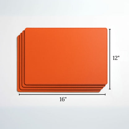 Orange Faux Leather Table Placemat