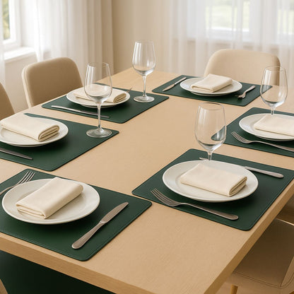 Green Faux Leather Dining Set for 4