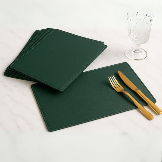 Green Faux Leather Table Placemat