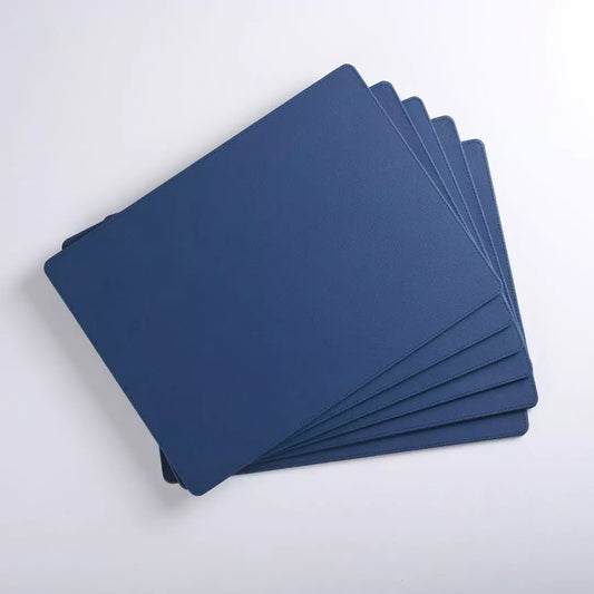 Blue Faux Leather Table Placemat (Set of 6)