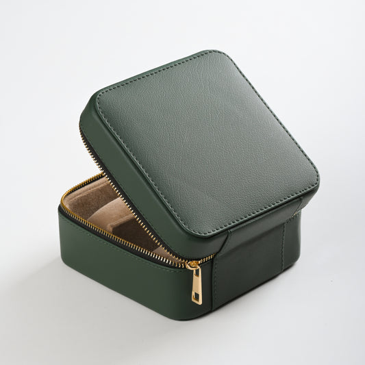 Green Faux Leather Watch / Jewellery Box