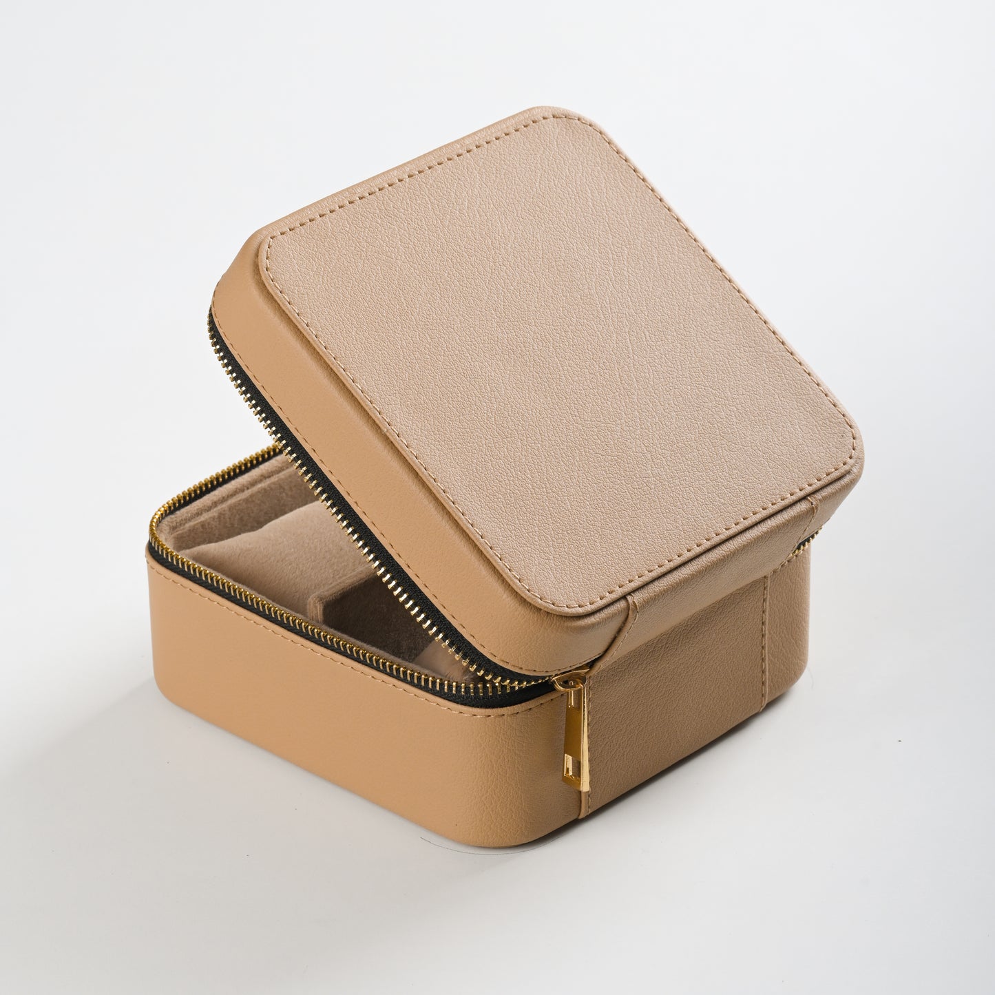 Beige Faux Leather Watch / Jewellery Box