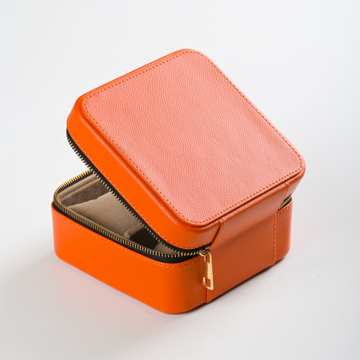 Orange Faux Leather Watch / Jewellery Box