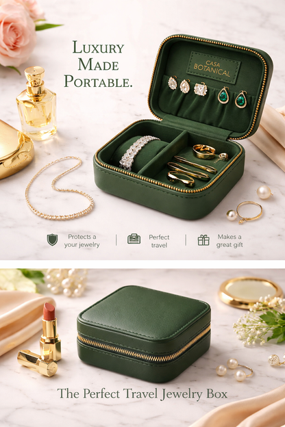 Green Faux Leather Watch / Jewellery Box
