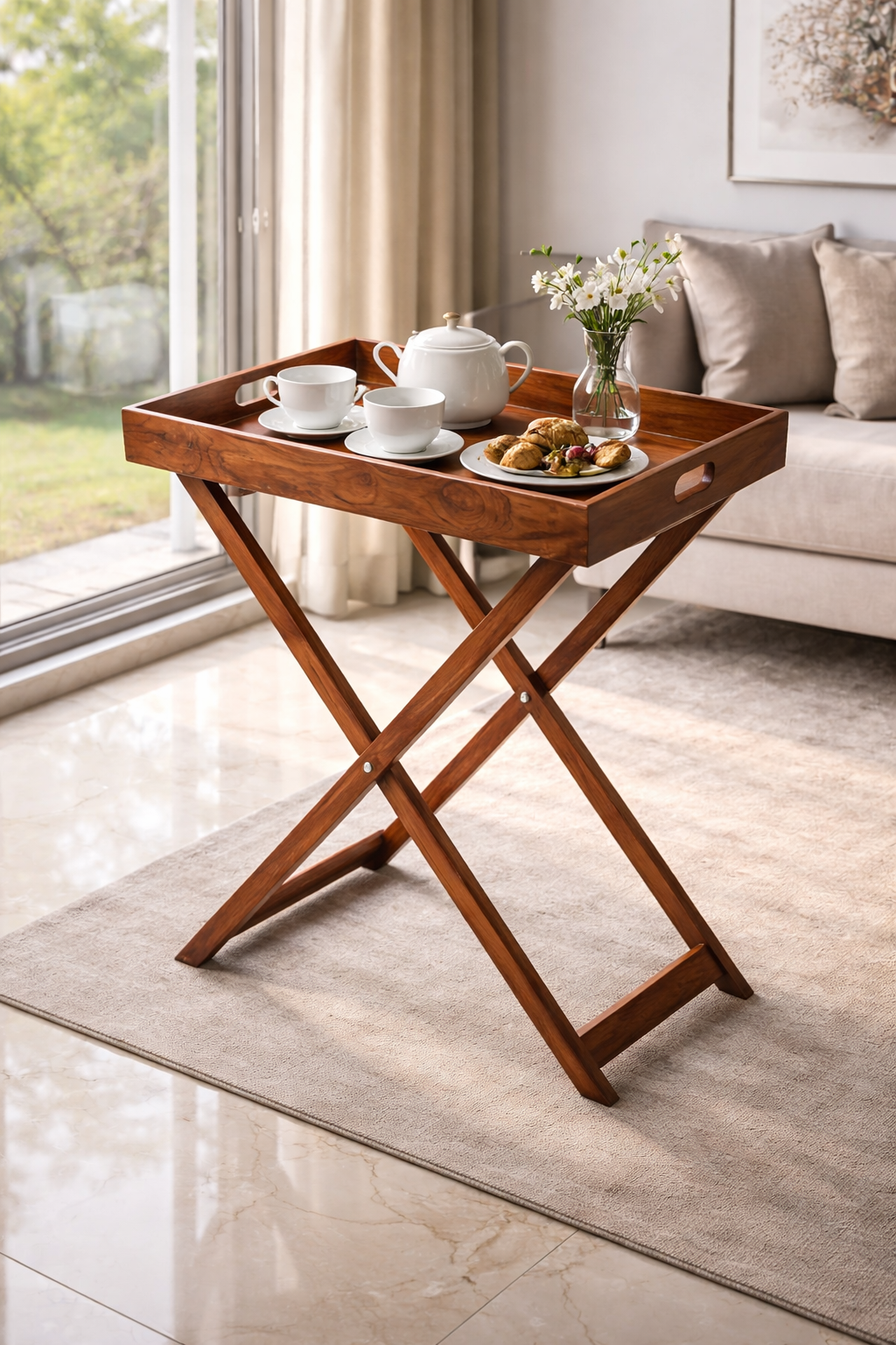 Wooden Butler Tray Table Large