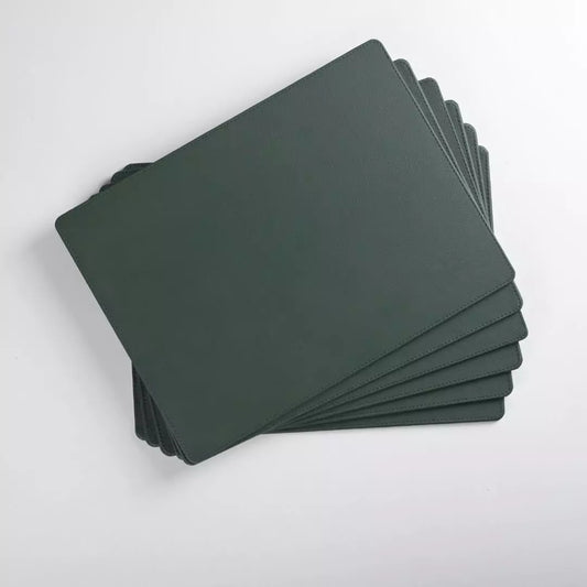 Green Faux Leather Table Placemat (Set of 6)