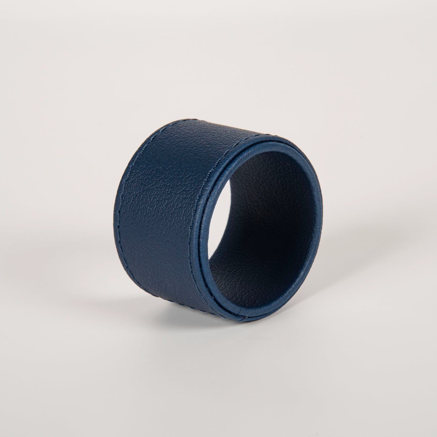 Blue Faux Leather Napkin Ring (Set of 6)