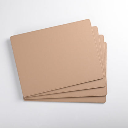 Beige Faux Leather Dining Set For 6