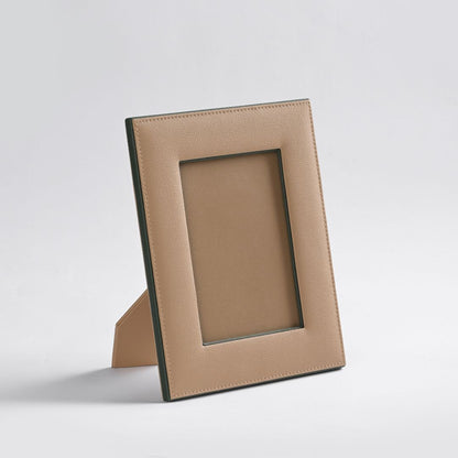Beige Faux Leather Photo Frame