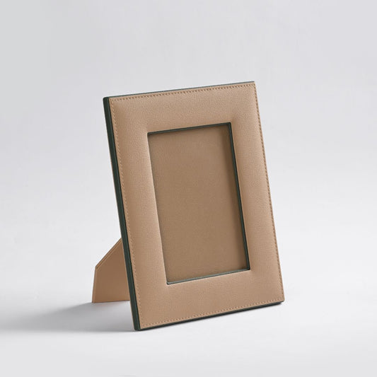 Beige Faux Leather Photo Frame