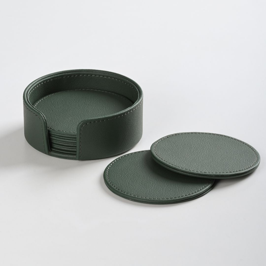 Green Faux Leather Dining Set for 4