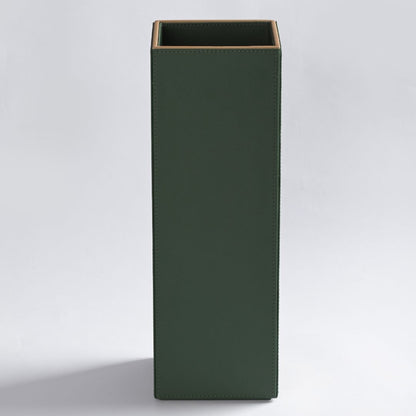 Green Faux Leather Large Vertical Flower Vase