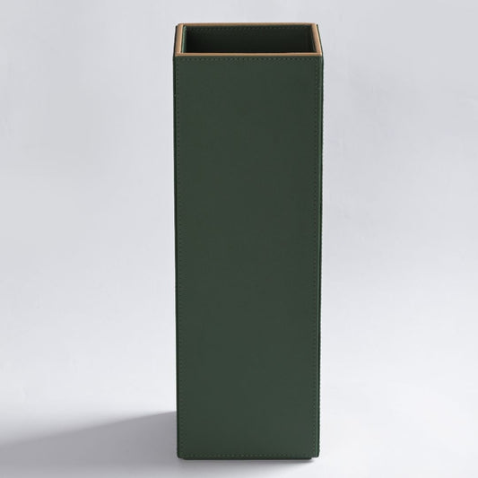 Green Faux Leather Large Vertical Flower Vase
