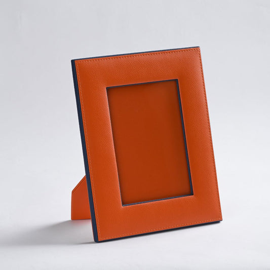 Orange Faux Leather Photo Frame