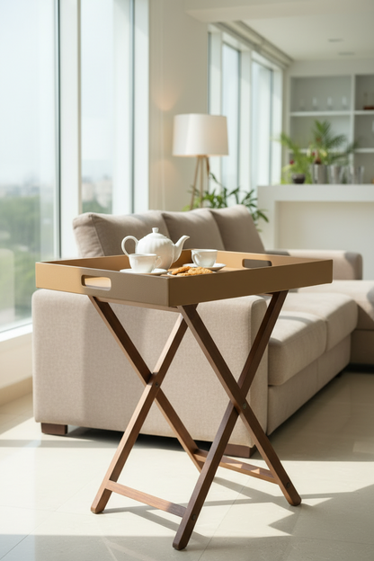Beige Butler Tray Table Small