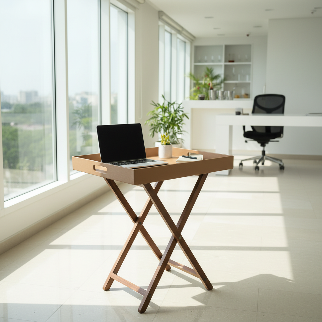 Beige Butler Tray Table Small