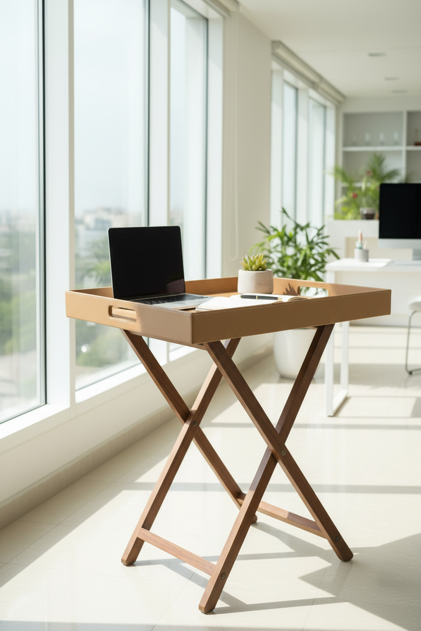 Beige Butler Tray Table Small